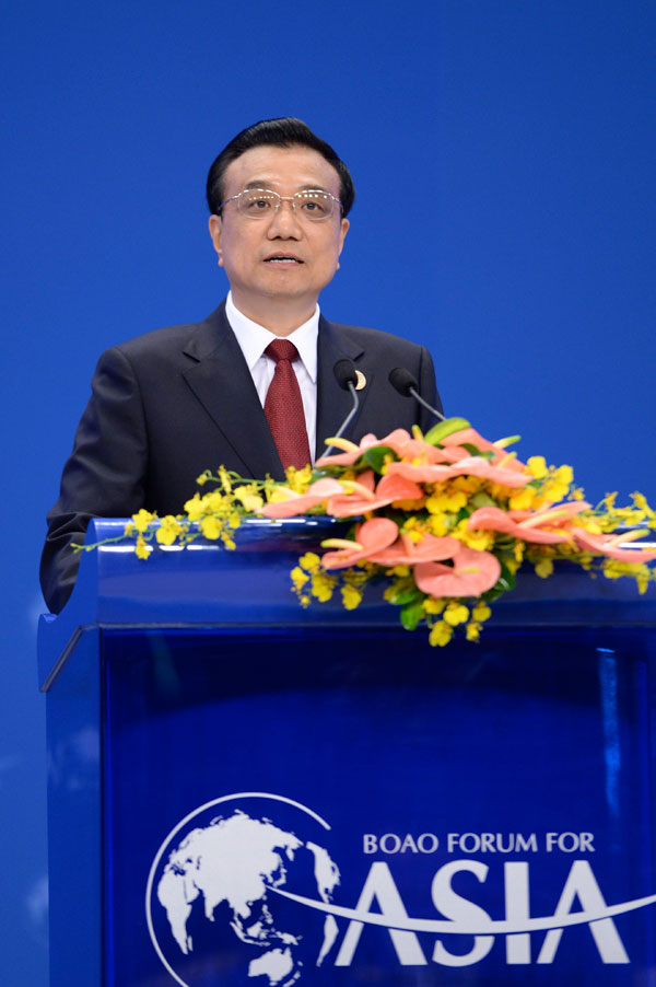 李克强出席博鳌亚洲论坛2014年年会开幕式并发表主旨演讲